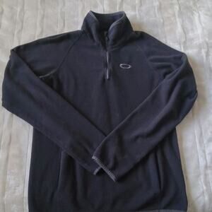 Oakley Men’s Large Black Quarter Zip Pullover Fleece Sweater
